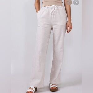 Love Tree White straight leg linen Pants